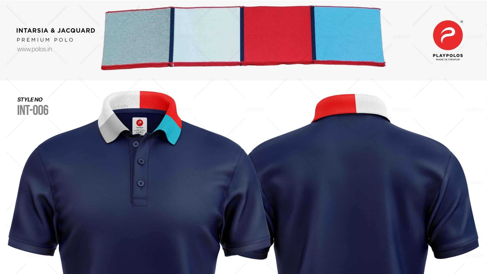 006 Intarsia Jacquard Collar Polo Tshirt Scaled — Polo T-Shirts India